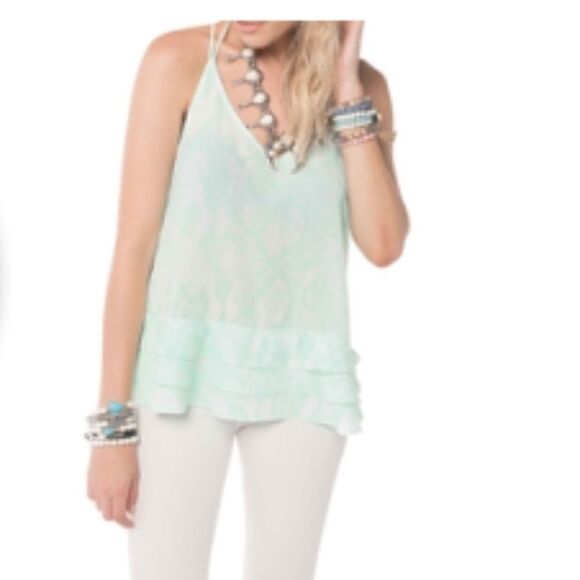 Buddy Love Luna Mint Criss Cross Back Tank Top M - Picture 1 of 5